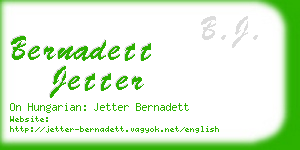 bernadett jetter business card